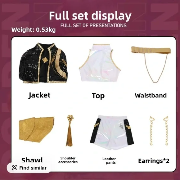 BRAND NEW K-pop Demon Hunters Girls Rumi Costume Size 140 - Picture 3 of 16